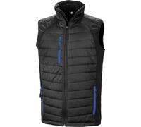 Result R238X | Hommes Black Compass Softshell Gilet - Couleur : Black/Royal - Taille : XXL