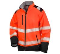Result Safe-Guard R476X Pour des hommes Imprimable Ripstop Sécurité Coquillesouple, Orange Fluo/Noir, XL