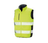 Result Safe-Guard Rversible Orange Ou Jaune Doux Rembourr Gilet Matelass