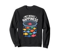 Résultat net bonheur avec filet de pêche et poisson Sweatshirt