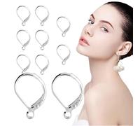 Résultats des oreilles, crochets pour boucles d'oreilles à levier | Fils de boucles d'oreilles en argent sterling,925 fils d'oreille interchangeables en argent avec bijoux français à boucle ouverte
