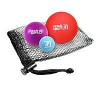 ResultSport Lot de 3 Balles Lacrosse Multi-Tailles, Point Trigger | Balles multi-tailles pour fasciite plantaire, libération myofasciale et récupération du pied, rouge violet bleu