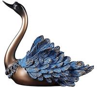 Résumé Blue Swan Statue Sculpture Figurine Room Decor Crafts Ornement Cadeaux Resin Statue Animal Décorations Modernes pour Les Statues de la Maison Décoration individuelle (Couleur: A)