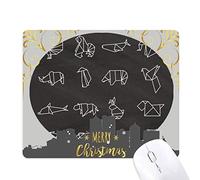 résumé de l'origami animal forme géométrique la nuit de noël, tapis de souris en caoutchouc