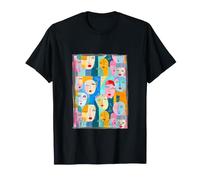 Résumé de Nombreux Visages dans l'illustration Urbaine d'une T-Shirt