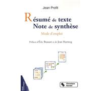 RESUME DE TEXTE NOTE DE SYNTHESE