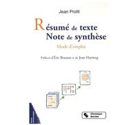 Résumé De Texte Note De Synthèse - Mode D'emploi