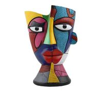 Résumé des conteneurs de fleurs en résine : support de décoratives, pot de sculpture de visage moderne | Spare Stracting Resin Planter avec design artistique, pot de jardin créatif