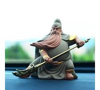 Résumé Guan Gong Zen Tea Pet Car Bouddha Statue Sculpture Figurine Room Decor Crafts Ornement Cadeaux Zisha Céramique Feng Shui Home Room Cabinet Wine Meditation Bouddha Décoration (Taille: C)