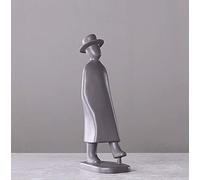 Résumé Personnage créatif Statue Sculpture Figurine Room Decor Crafts Ornement Cadeaux Handmade Porcelaine Exclusive Buste décoratif Sculpture Man Salon Decoration Decoration (Couleur: Gris)