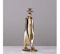 Résumé Personnage créatif Statue Sculpture Figurine Room Decor Crafts Ornement Cadeaux Handmade Porcelaine Exclusive Buste décoratif Sculpture Man Living Room Decoration Hagraft (Couleur: Gold)