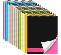 Resurhang 12 Pcs Legal Pad Top Spiral Bound Notebook 70 Sheets Double Sided College Ruled Paper Notepad Memo Steno Pad with Stiff Cover for Business College (8.5 x 11 Inches,No Holes,Bright Color)