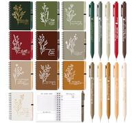 Resurhang Lot de 100 journaux à spirales pour la fête des pères avec verset de la Bible en vrac avec stylo à bille, carnet inspirant pour la fête des pères, le dimanche, l'école (couleur rétro)