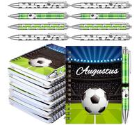 Resurhang Lot de 12 stylos à bille à spirale pour fête de football, fournitures d'anniversaire, fournitures scolaires, 14 x 11,9 cm, fournitures de coaching, cadeau d'équipe, joueurs, amateurs de