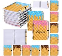 Resurhang Lot de 12 stylos à bille en forme de donut pour carnet de notes de 14 x 11 cm, fournitures d'entraînement, cadeaux d'équipe, de fête, de joueurs et amateurs de sport