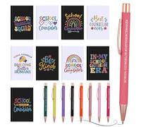 Resurhang Lot de 18 cadeaux de reconnaissance pour conseillers scolaires comprenant 9 carnets de notes et 9 stylos à bille avec citations inspirantes pour enseignants de santé mentale, éducateur
