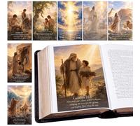 Resurhang Lot de 42 inserts bibliques pour la Bible Chrétien, Vintage | Histoires de la Bible de la création à l'évangile, superpositions de pages translucides, accessoires de livre d'écriture