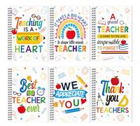 Resurhang Lot de 6 carnets à spirale A5 pour enseignant, cadeaux de reconnaissance pour enseignant, enseignant, c'est un travail de cœur, bloc-notes à spirale, cadeaux pour enseignants, fournitures