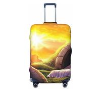 Resurrection Morning Dramatic Cross and Divine Light Housse de protection élastique pour valise de voyage Motif imprimé anti-rayures, Noir , M