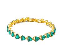 Resweky bohème cristal bracelet chaîne d'or amour strass dainty bracelet bijoux chaîne femme cadeau (Green)