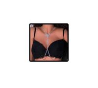 Resweky Boho Butterfly Harness Bra Chaîne Argent Cristal Partie Ventre Poitrine Corps Chaîne Plage Bikini Body Bijoux pour Femmes et Filles, L, Alliage, non.