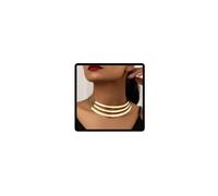Resweky collier bas gras Collier d'or vieux pays africain déclaration Choker Collier de bijoux Femmes, free size, Métal, Sans objet