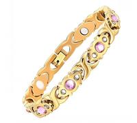 Resweky magnétique Bracelet Cristal Strass dainty bracelet bijoux bracelet hommes femmes cadeau détachable (Gold)