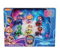 Coffret 6 figurines Pat Patrouille Mighty Movie Marcus Chase Ruben Stella Zuma Rocky - Set Personnage chien + Carte - Chiot Animaux