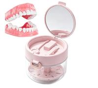 Retainer Case, Leakproof Denture Cleaning Cup with Basket | Travel Retainer Storage Case with Removable Basket for Night Guards, Sports, Home, Desk and Travel