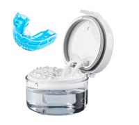 Retainer Cleaner Case - White PP ABS Bath Cup | 9.5x9.5x7cm 97g Aligner Cleaner with Removal Tool, Compact Retainer Storage Box for Women Men Care Home Travel Hygiene Organizer
