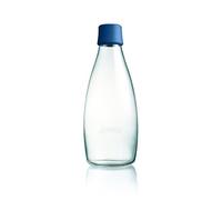 Retap ApS Grande Bouteille d'eau en Verre Borosilicate 0,8 Litre, Noir foncé, 0.8 / Large