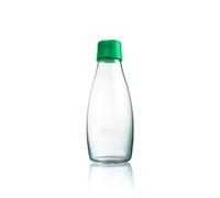 Retap ApS Grande Bouteille d'eau en Verre Borosilicate 0,8 Litre, Vert foncé, 0.5 / Medium