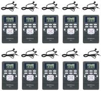 Retekess PR13 Radio, Récepteur sans fil Adaptateur FM Radio avec écouteurs pour conférence traduction simultanée équipe de guides touristiques (10 pcs.)