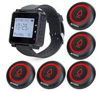Retekess T128-TD019 Système d'appel sans Fil pour Restaurant avec 3 Modes de Rappel, Bouton d'appel à Une Touche, Batterie intégrée de 600 mAh pour Restaurants et Bars