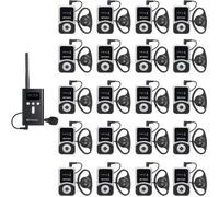 Retekess T130S Système d’Appel sans Fil, Tour Guide System, 100m, 49 Canaux, avec Casque d'Ecoute pour Tourisme, Usine, Collège