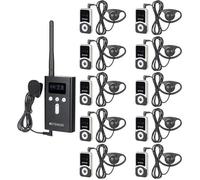 Retekess T130S Tour Guide System sans Fil, 100m, Système de traduction multilingue pour Tourisme, Visites d'Usines (10 Récepteurs)