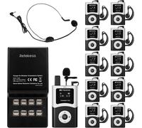 Retekess T130U Tour Guide System, microphone et haut-parleur Tour Guide, 200 m, émetteur avec Bluetooth,à une touche, pour les musées Agence de voyage