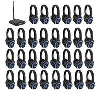 Retekess TA003 TA004 Silent Disco Headphones Set, 3 Canaux, portée de 200m, pour Soirées disco, bals & sortir en boîte(30 casques)