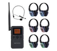 Retekess TA003P Silent Disco Kit, Silent Disco System, sans Fil, Aon d'une Clarté Brillante, Longue Autonomie, Confortable Et Ajusté, Idéal pour Le Fitness, Le Yoga Et Les Activités en Plein Air
