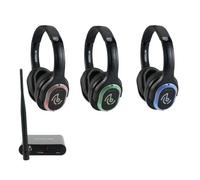 Retekess TA004 Casque TV sans Fil, Kit de démarrage Silent Disco, portée de 200m, 3 écouteurs, ensemble de casques pour les fêtes