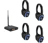 Retekess TA004 Casque TV sans Fil, Kit de démarrage Silent Disco, portée de 200m, 4 écouteurs, ensemble de casques pour les fêtes