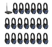 Retekess TA004 Silent Disco Starter Kit, Casque sans Fil pour TV, 3 canaux, 200M de Distance d'écoute, 20 Casques d'écoute, Casque d'écoute Silent Disco pour Les fêtes