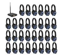 Retekess TA004 Silent Disco Starter Kit, Casque sans Fil pour TV, 3 canaux, 200M de Distance d'écoute, 30 Casques d'écoute, Casque d'écoute Silent Disco pour Les fêtes