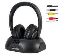 Retekess TA006 Casque sans Fil TV, Casque Audio sans Fil pour TV, Portée de 30 m, Capacité de Batterie de 8 Heures, Casque Stéréo 3,5 mm, Entrée RCA, Câble Coaxial, Câble Audio