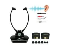 Retekess TA008 Casque TV sans Fil, Faible Latence 2.4G, Aide Auditive,10 Heures,Stéréo,Amplification du son pour les Personnes âgées