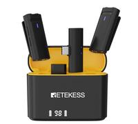 Retekess TG103 Micro Cravate sans Fil iPhone et Android, Plug-Play, Double Capsule Microphonique, Bruit DSP, 40h D'utilisation, pour l'enregistrement Vidéo, Tiktok, Youtube, Créateurs de Vlogs