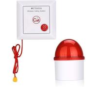 Retekess TH103 d'appel d'urgence pour Senior, Système d'Appel IP54 Étanche Bouton d'Appel avec SOS Corde à Tirer pour Patient Âgé