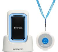 Retekess TH109 Caregiver Pager, Bouton d'appel sans fil Pour les personnes âgées, Système d'alarme d'urgence, Distance de communication 260m, Alarme multi-mode
