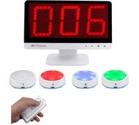 Retekess TM101 Système d’appel sans-fil Wireless Buzzer System lumière (1-4) portée 80m pour concours d'équipe école et maison