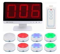 Retekess TM101 Système d’appel sans-fil Wireless Buzzer System lumière (1-8) portée 80m pour concours d'équipe école et maison